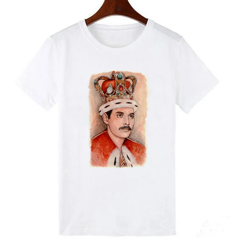 Showtly Freddie Mercury футболка The queen Band Rock Женская футболка размера плюс футболки Mercury Phoenix Trust женская футболка - Цвет: 19bk445-white