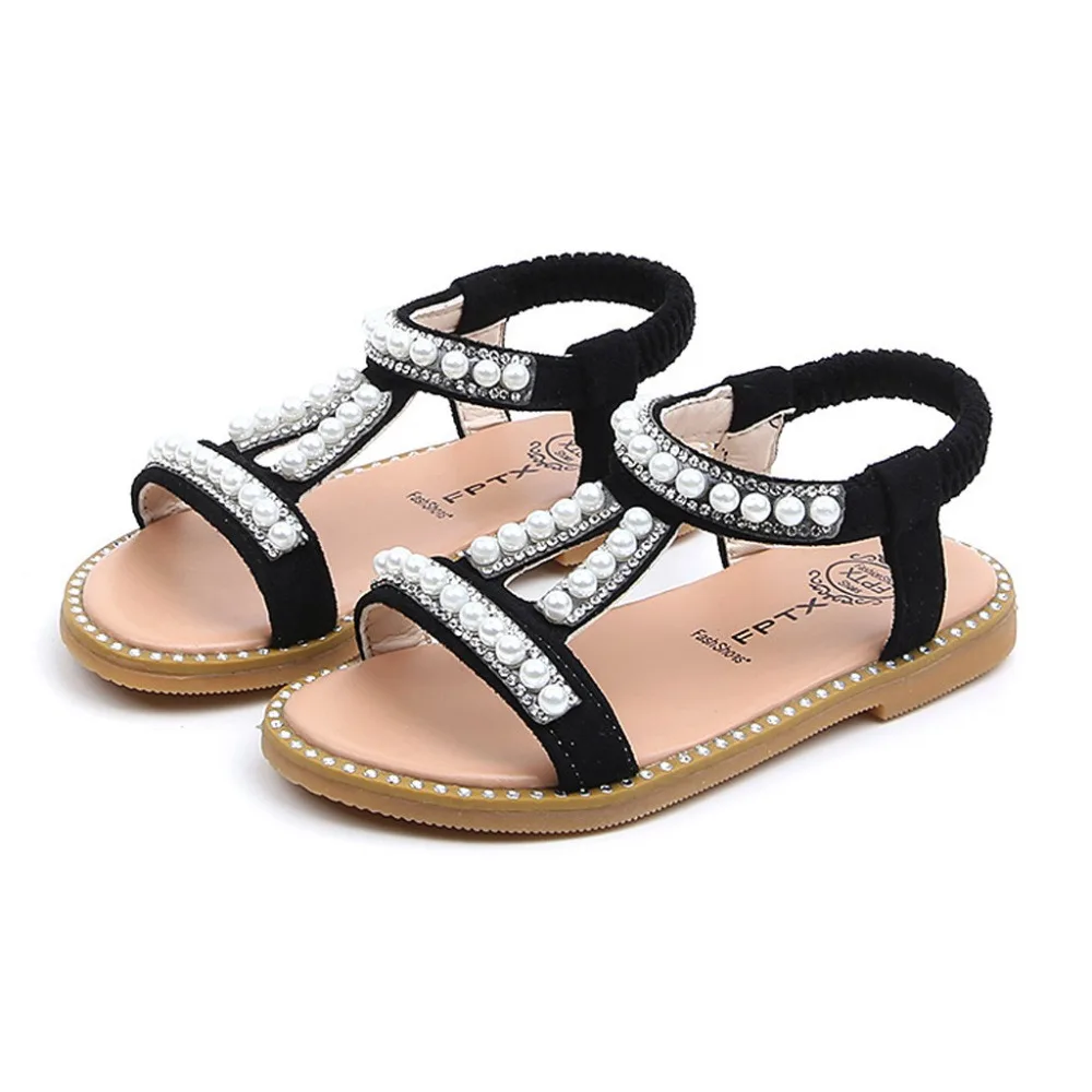 2019 girls jelly sandals non-slip  rhinestone pearl princess shoes Roman shoes sandals summer sandals for girls kids 40J24 (11)