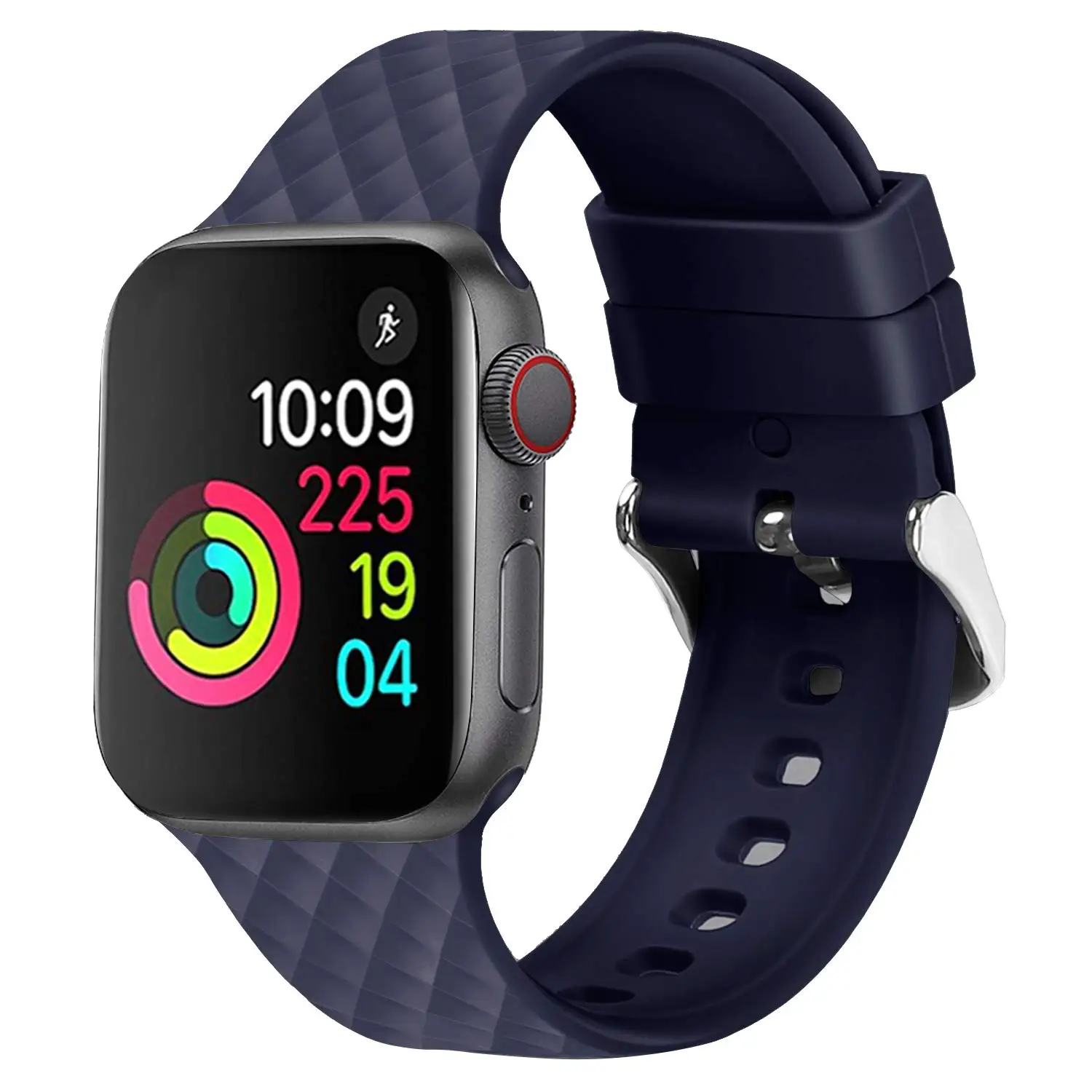 Navy Blue Силиконовый ремешок для Apple watch 5 ремешок 44 мм 40 мм iwatch ремешок 38 мм 42 мм ромбический узор pulseira ремешок для часов Apple watch 4 3 2 1 38 - Цвет ремешка: Navy Blue