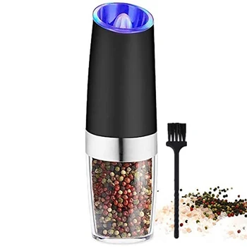 

Electric Pepper Grinder,Automatic Pepper Mill,Electric Spice Grinder with Adjustable Coarseness,LED Light Black