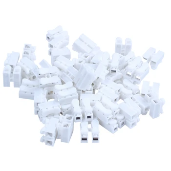 

New 50PCS CH2 Spring Quick Wire Connector Cable Clamp Terminal Block Connector for LED Strip Light