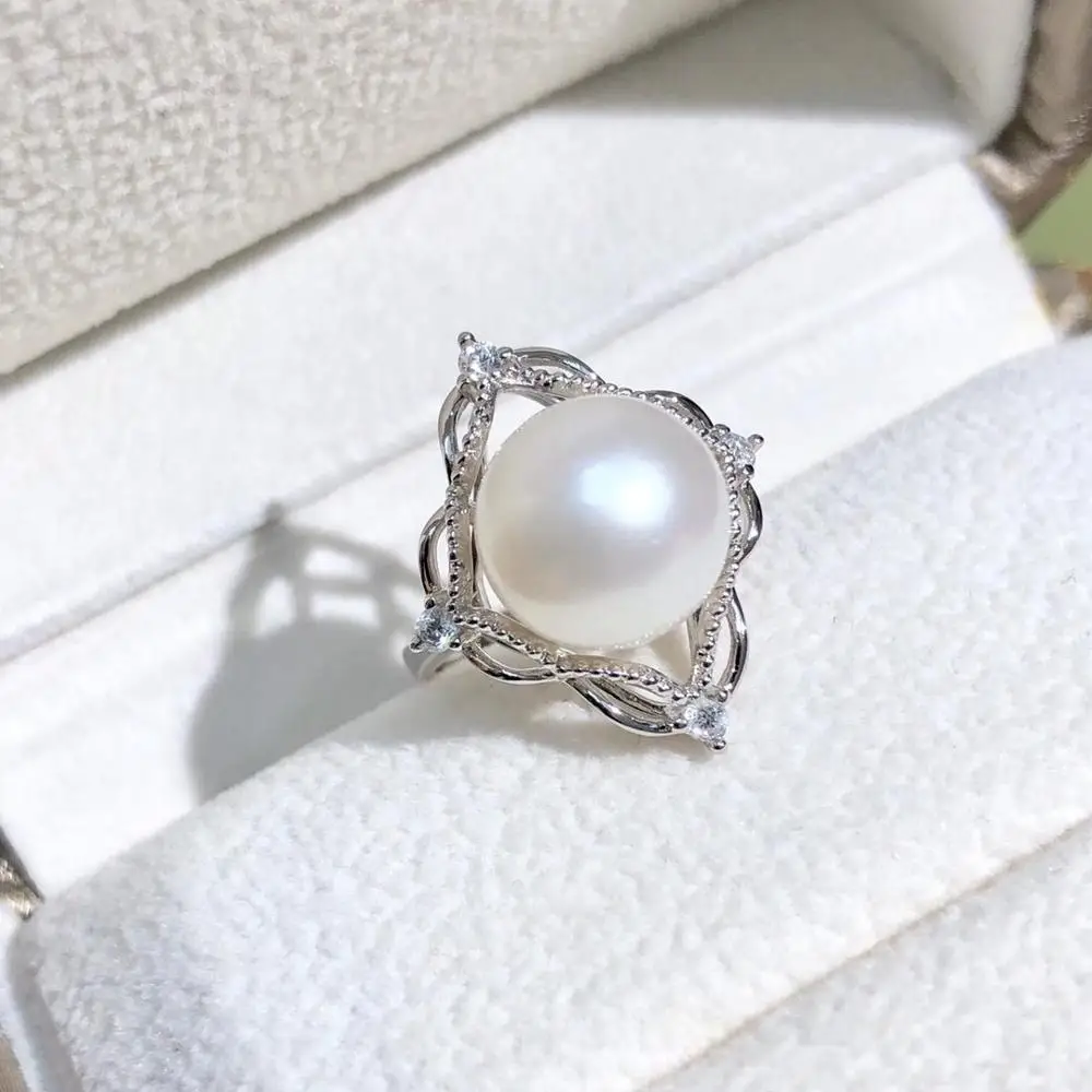 

New Hot 925 Sterling Silver Adjustable Ring Settings Findings Mountings Parts for Pearl Corals Jade Crystal, 5pcs/lot