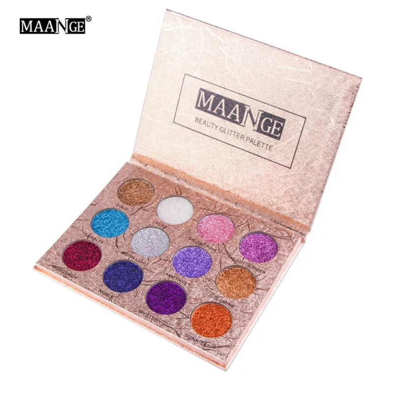 Multi-colored Прессованные тени для век натуральный макияж для глаз 12 цветов матовые тени для век блестящие металлические тени для век Пудра Золотая палитра - Цвет: Multi-colored