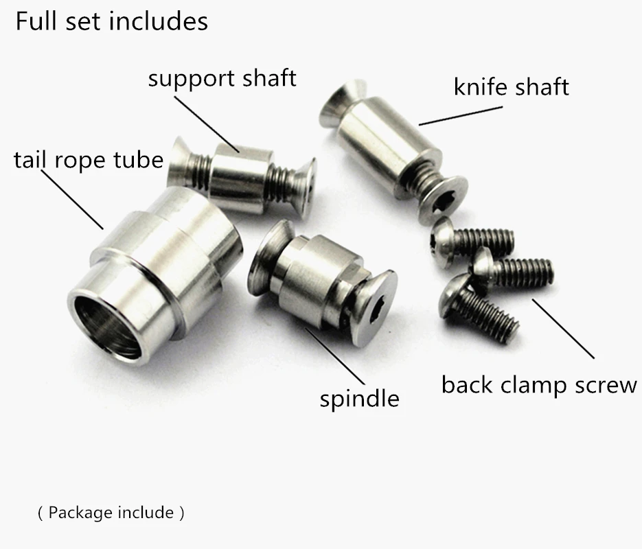 Para 2 Titanium Spindle Support Shaft, Tail Rope, Tube Lanyard Tube Clip Screws for Spyder Paramilitary 2 C81