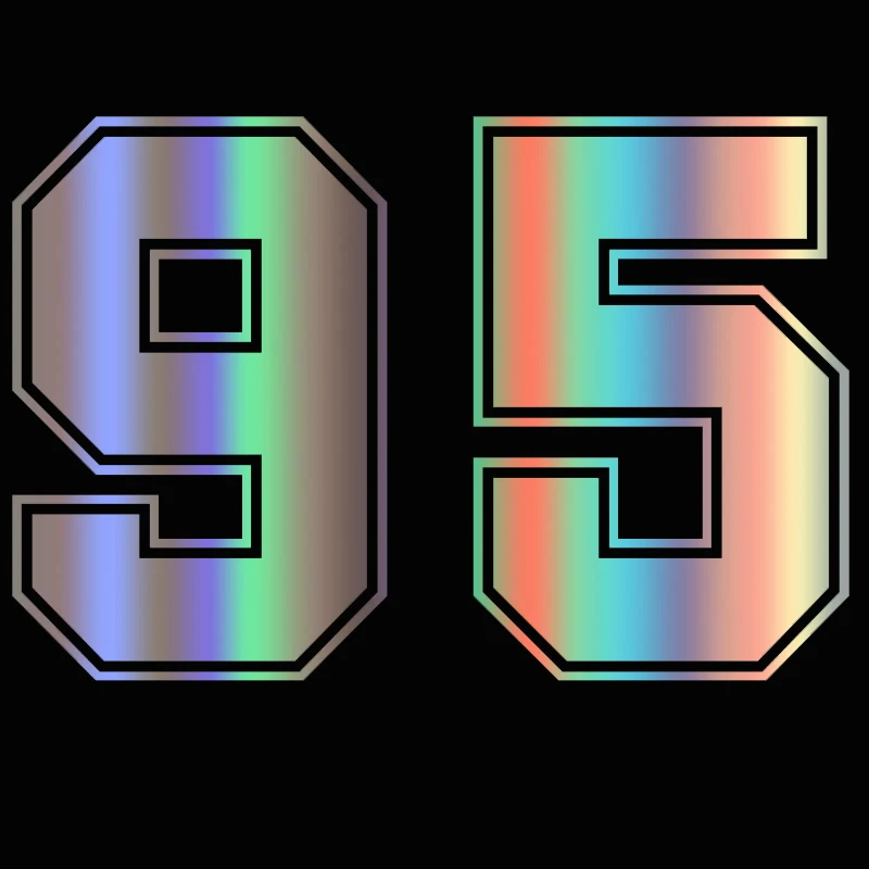 

30082# funny digit number 95 car sticker reflective waterproof car decal vinyl stickers on car truck bumper rear window laptop