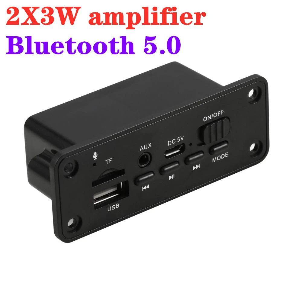 DC 5V  2*3W Amplifier Bluetooth 5.0 MP3 Player Decoder Board 5V Car FM Radio Module Support FM TF USB AUX Handsfree Call Record