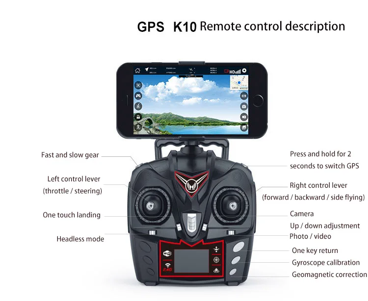 K10 четырехосный самолет Gps расположение автоматический возврат высокой четкости воздушный, БПЛА Следуйте дистанционное управление летательный аппарат Квадрокоптер Дрон