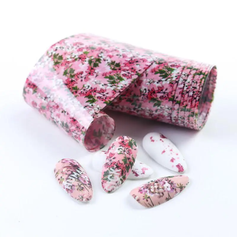 Коробка наклеек для ногтей, наклейки для дизайна ногтей, набор бумаги для переноса цветов в японском стиле, цветные женские трендовые украшения для ногтей