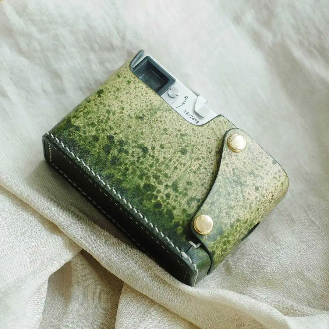 handwork Photo Camera Genuine leather cowhide Bag Body BOX Case