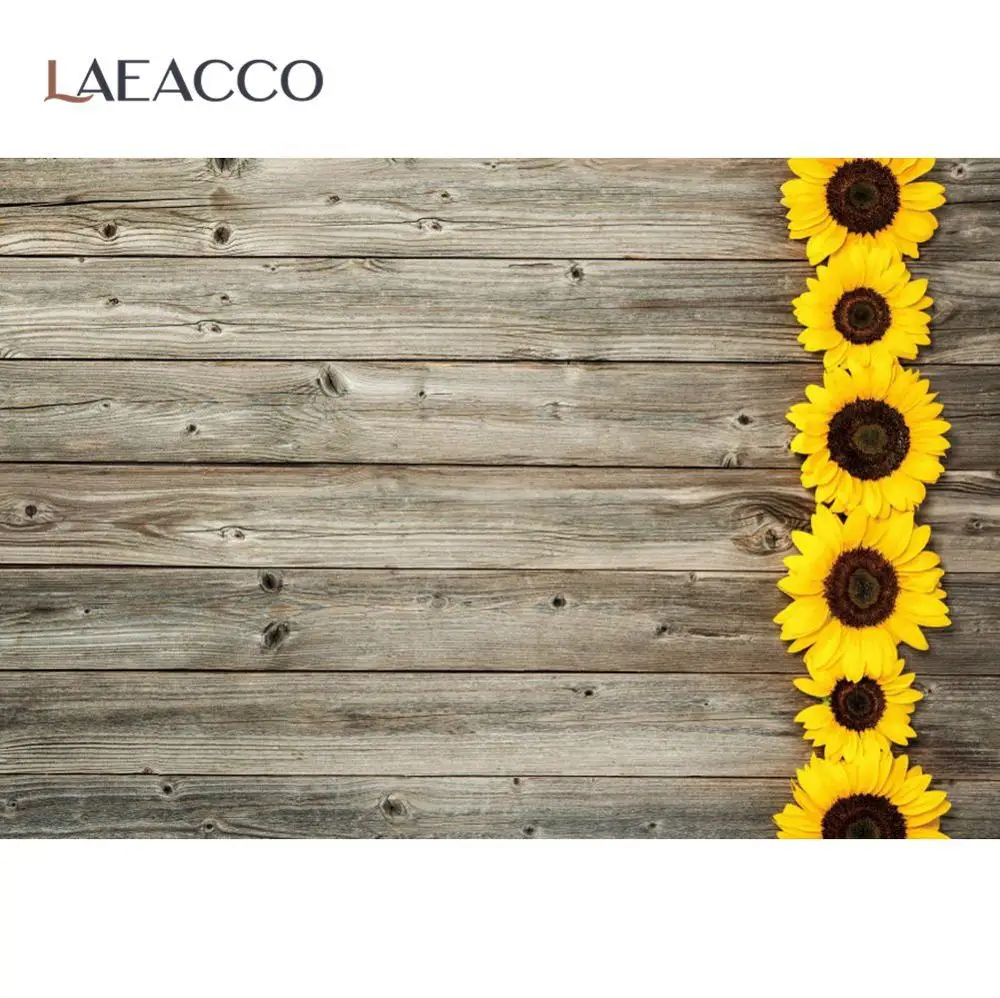 

Vinyl Backgrounds For Photography Blossom Sunflowers Wooden Board Planks Texture Pattern Photo Backdrops Photocall Photo Studio