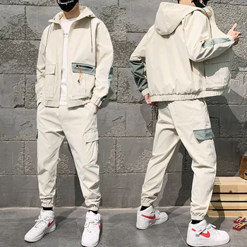 

Men's Tracksuit Spring/autumn Man Two-piece Set Sweat Suit Overalls Korean Style Leisure Suit Plus Size Hoodies+Harem Pants