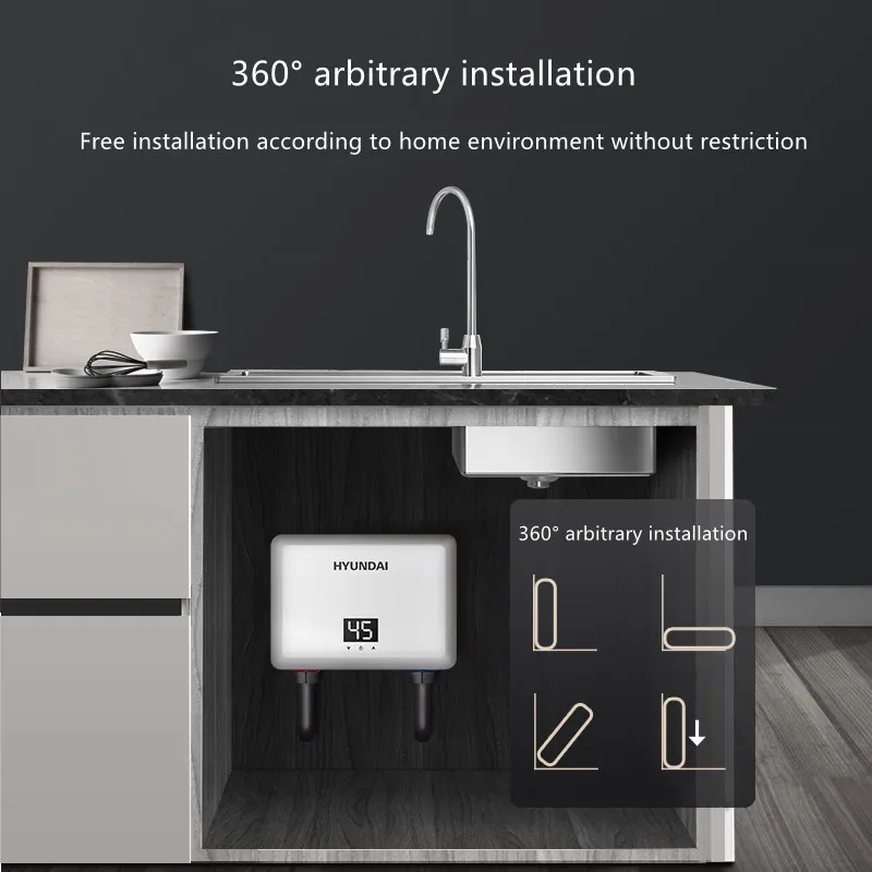 Încălzitor de apă electric pentru bucătărie Încălzitoare de casă mici Robinet încălzit Fără stocare de apă Încălzire instantanee Apă caldă nelimitată HYUNDAI_voghion.com