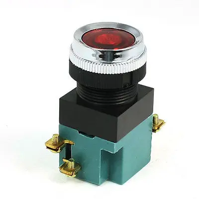 

AC 380V 5A SPDT Momentary Contact Red Round Push Button Switch