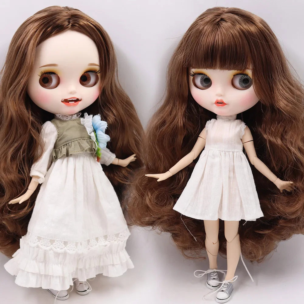 Ледяной DBS Blyth кукольные нет. BL9158 каштановые волосы резные губы с открытым носом
