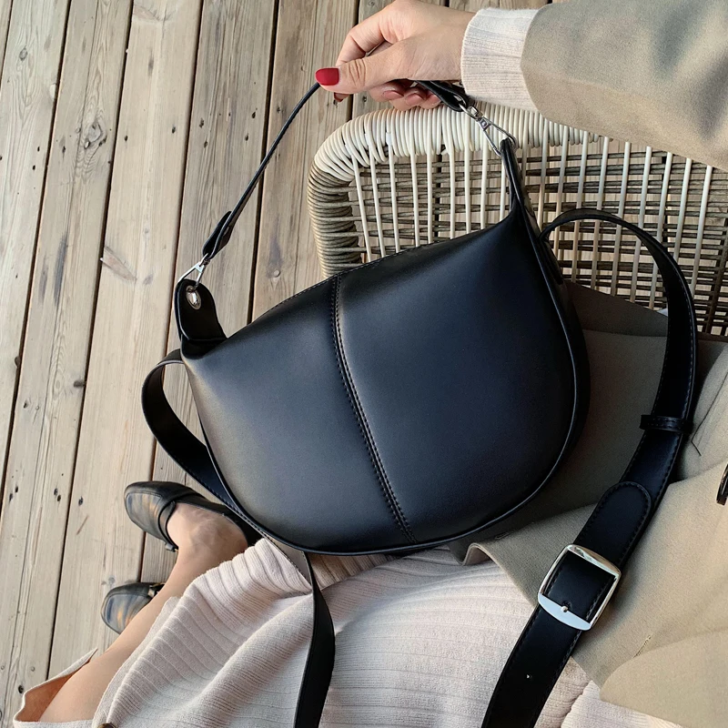  Solid Color PU Leather Saddle Bags For Women 2020 Small Lady Shoulder Messenger Bag Female Travel H - 4000252616706