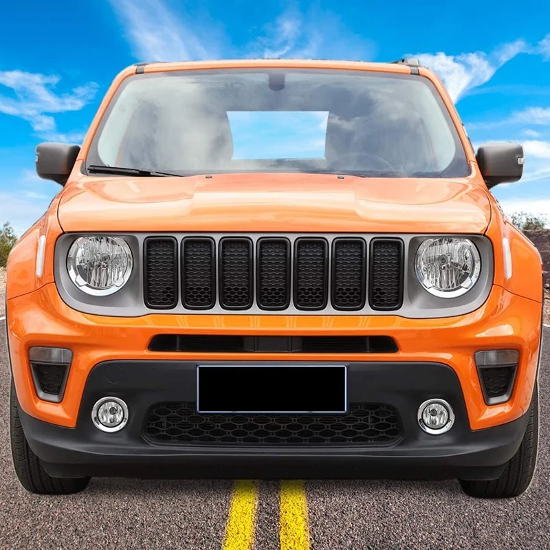 Для Jeep Renegade 2019 2020 передние вставки для радиаторной решетки внешние аксессуары ABS