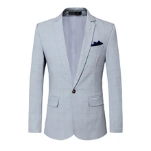 Chaqueta para hombre, traje para las cuatro estaciones, edición delgada, abrigo Formal informal de negocios, a la moda, a cuadros, con un solo botón, cuatro colores, S 5X
