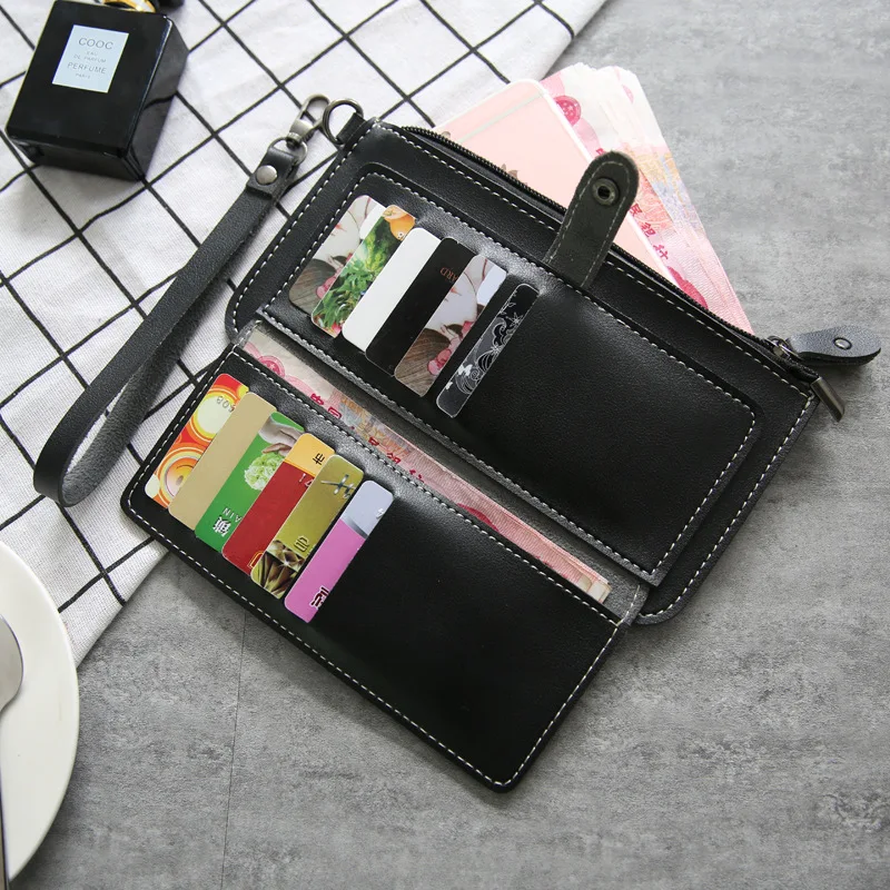 Дизайнер известный роскошный бренд длинный тонкий женский телефон кошелек женские кошельки и кошельки, женские бумажники бумажник Женский 40