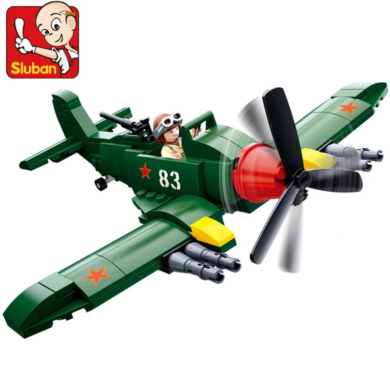 Military Air Force Ww2 Unione Sovietica Il 2 Aerei Da Attacco Fighter Building Blocks Set Army Gaz-67 Car Bricks Educational Boys Toys