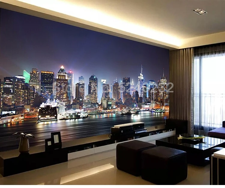 Grande, Quarto 3D, Sala De Estudo, Pintura De Parede De Fundo