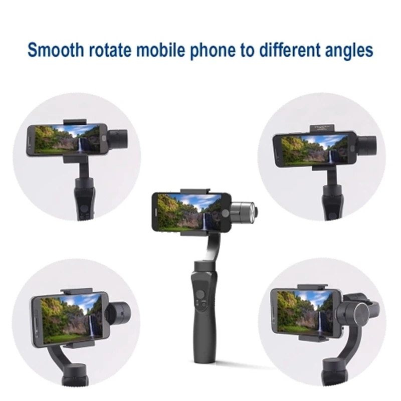  3-Axis Handheld Gimbal W/ Tripod Tray Stabilizer Selfie Stick for Smartphone Gopro 3/4/5/6