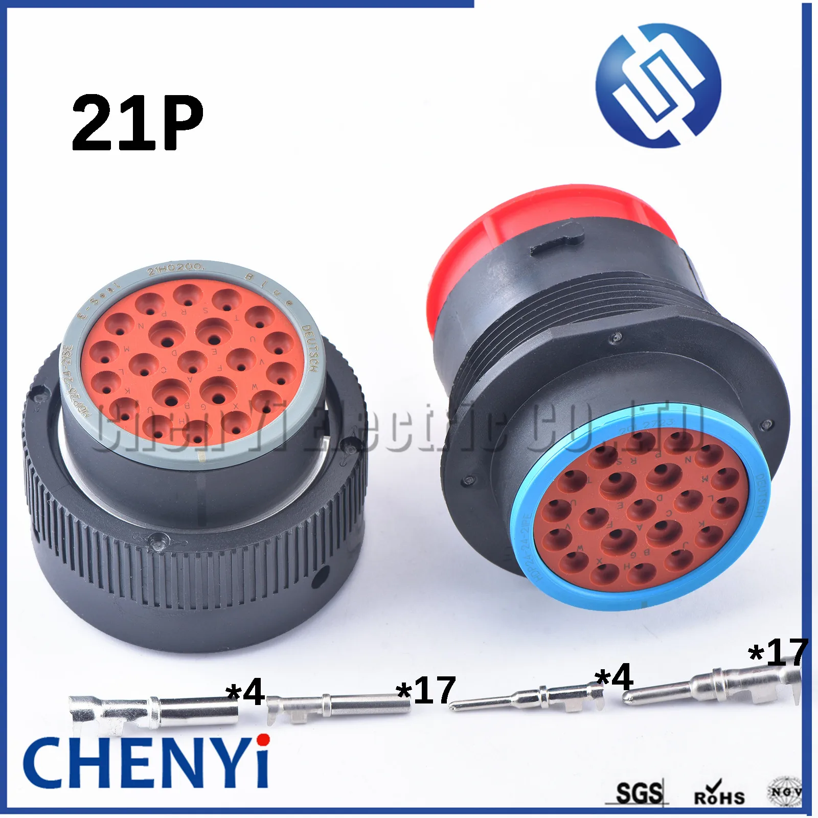 Deutsch Conector Original Eua te Série Hdp 21 Cavidades Hdp2624-21se Hdp24-24-21pe Plugue Impermeável Automotivo com Terminais
