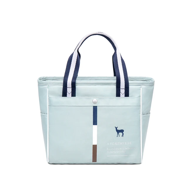 Winner Portable Lunch Bag New Thermal Insulated Lunch Box Tote Cooler Handbag Pouch Dinner Container School Food Storage Bags Horizontal-Green