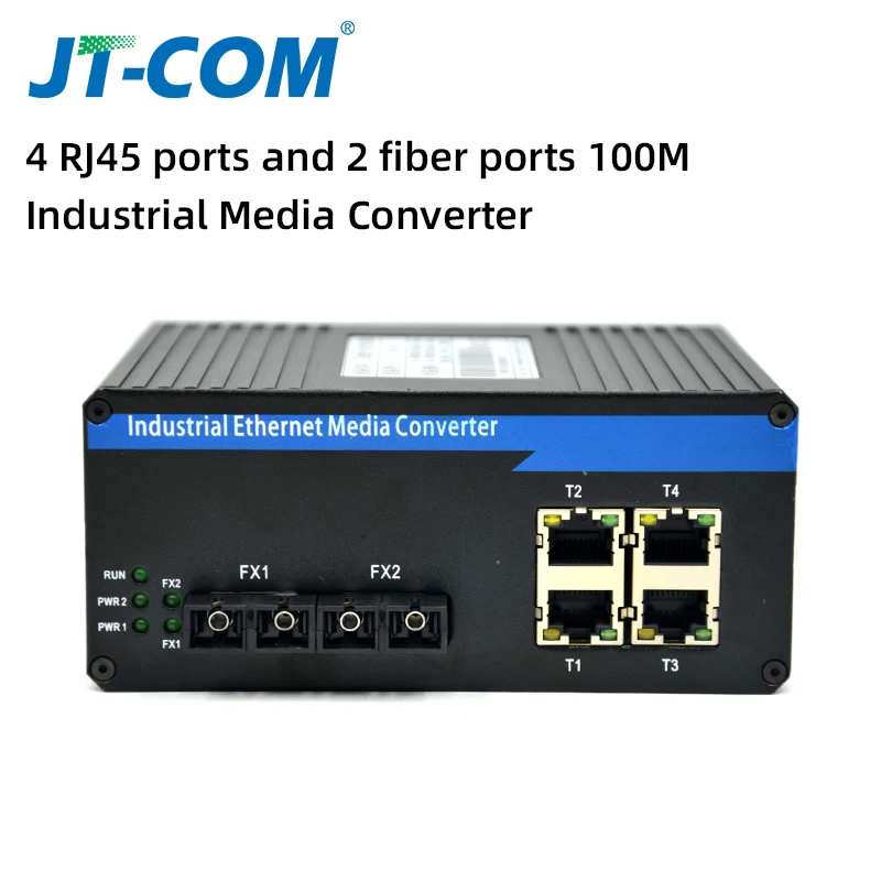 Промышленный Ethernet коммутатор 10/100 Мбит/с волоконно-оптический аудио-видео конвертер 1 SC порт конвертер 4 RJ45 медиа-конвертер к сети Ethernet - Цвет: 100Mbps duplex 2F4E