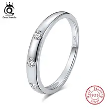 ORSA JEWELS 925 пробы серебряные кольца для женщин AAA Циркон женский обручальное кольцо модное ювелирное изделие подарок SR67