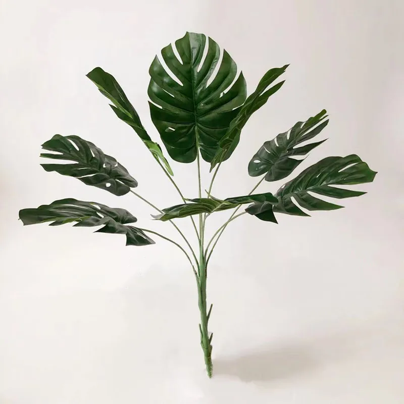 

82cm9 Heads Artificial Plants Green Tropical Monstera Plastic Palm Tree Indoor Rare Fake Potted Plant Office Hotel Home Decor