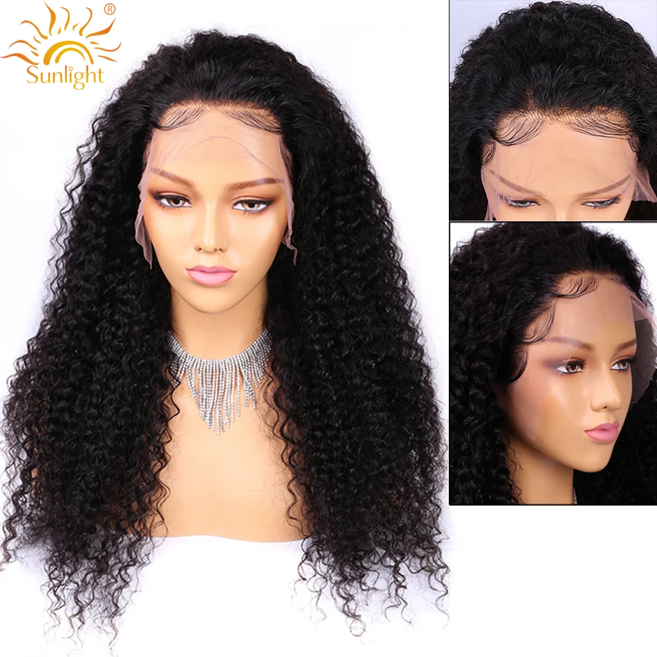 

Peruvian Curly Human Hair Wigs Glueless 13x4 Lace Front Human Hair Wigs Natural Pre Plucked Baby Hair Sunlight Remy Hair Wig