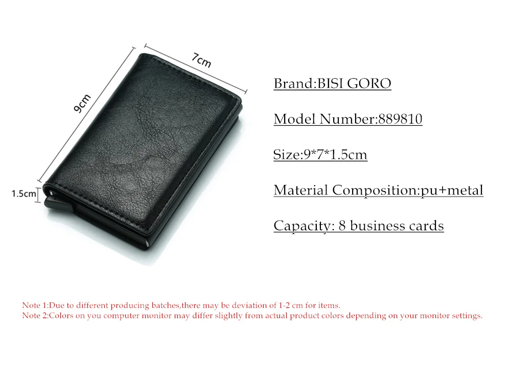 BISI GORO Rfid держатель для карт, женские и мужские кошельки, тонкие смарт-кошельки, кожаный кошелек для мелочи, мужской кошелек