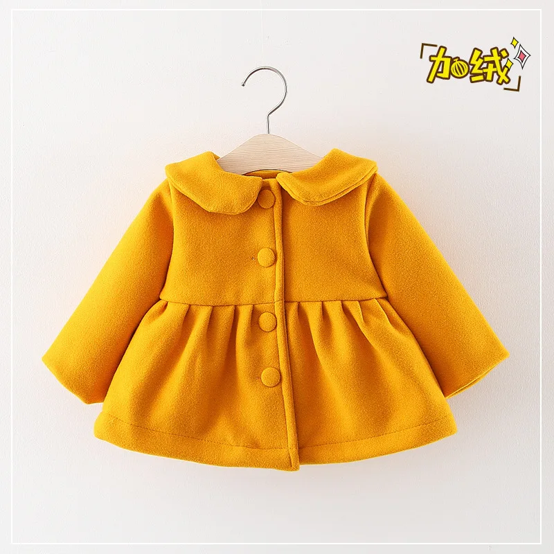 

Women's Small CHILDREN'S Back Furry Ball Single Breasted Woolen Jacket 2019 Winter Style Childrenswear B790