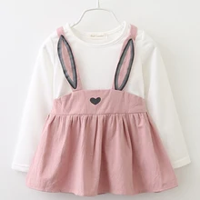 Mayfair Cabin/ г. Новые осенние платья для малышей Повседневная одежда для малышей платье для девочек с длинными рукавами и имитацией мультфильма одежда для маленьких девочек