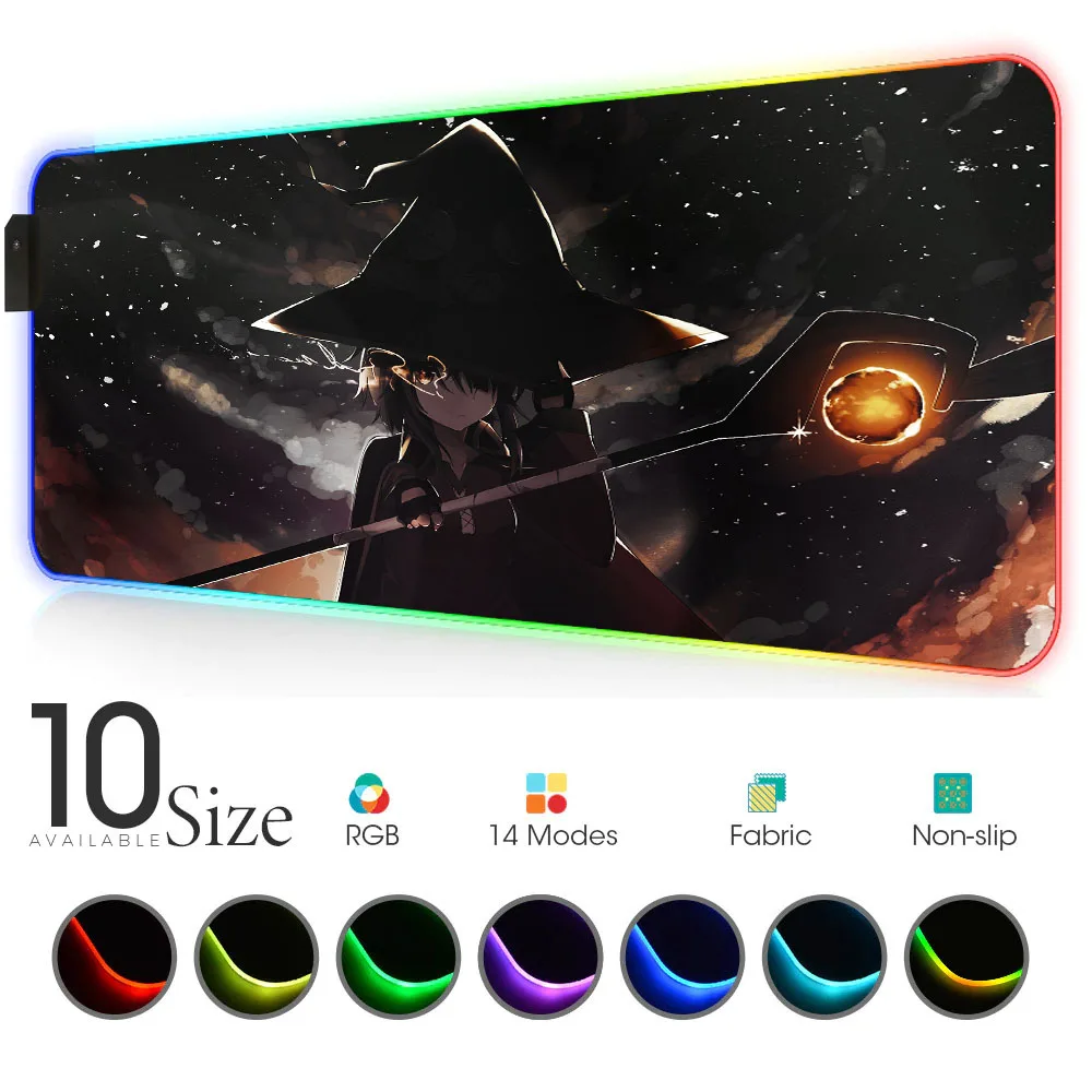 

Konosuba Led Mouse Pad RGB Play Mat with Backlight Gloway Gaming Accessories Pads Lights Carpet Mouse Xxl Rgb Alfonbrillas Pad
