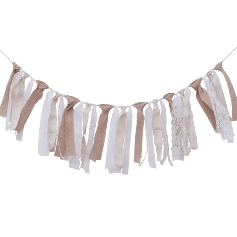 

Flag Banner Pennant Garland Fabric Rustic Flags Cloth Shabby Chic Decoration For Bedrooms Birthday Wedding Parties