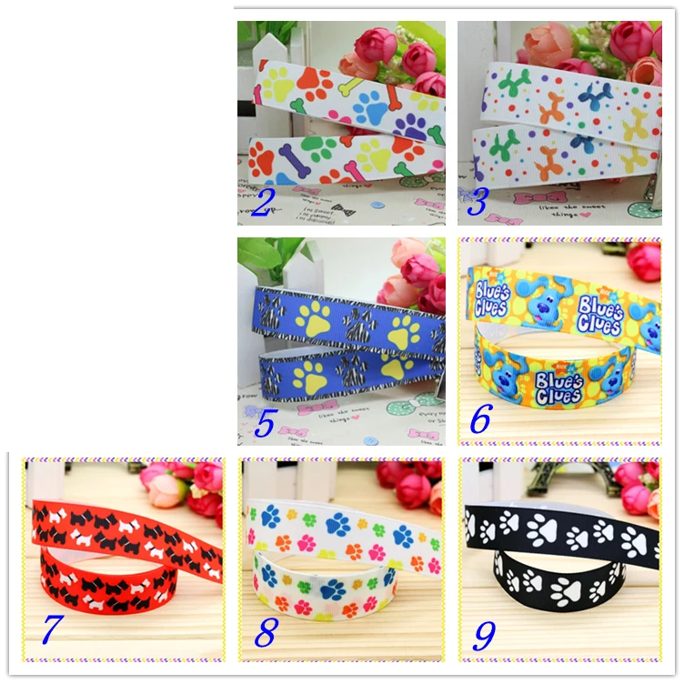 

7/8 дюйма, корсажная лента с принтом собачьей лапы, материал головной убор, украшение для рукоделия, оптовая продажа, Ремесло 22 мм S247