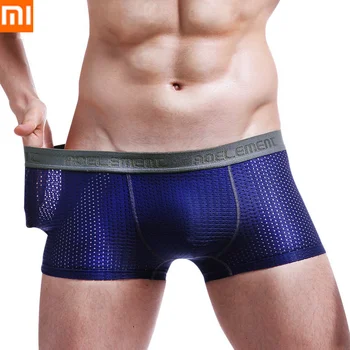 

3pcs Xiaomi Men Ice Silk Underwear Men's Briefs Mesh Translucent Sexy Panties Soft Breathable Male Elastic Fabric Underpants Man