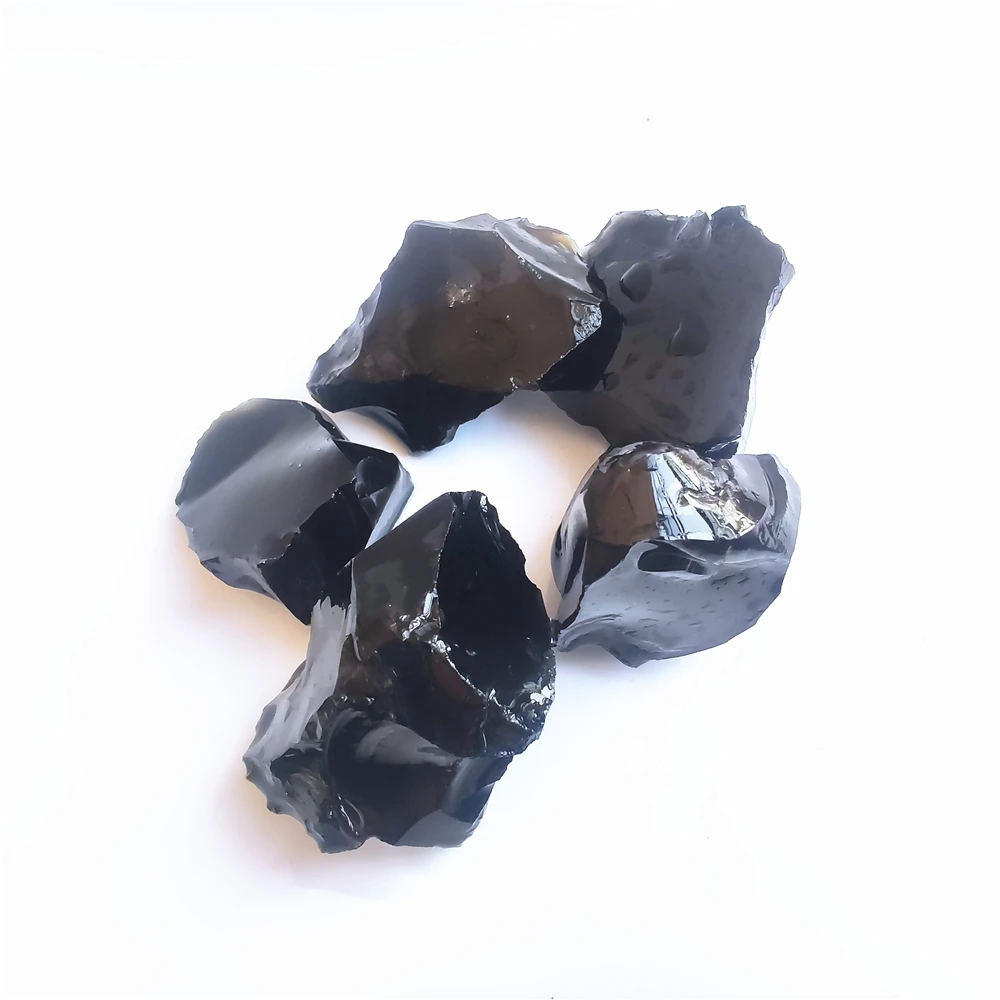 Piedras de cuarzo de obsidiana negra Natural, cristales de roca áspera, tamaño de curación de Reiki metafísico, piedra curativa de energía, 1 pieza