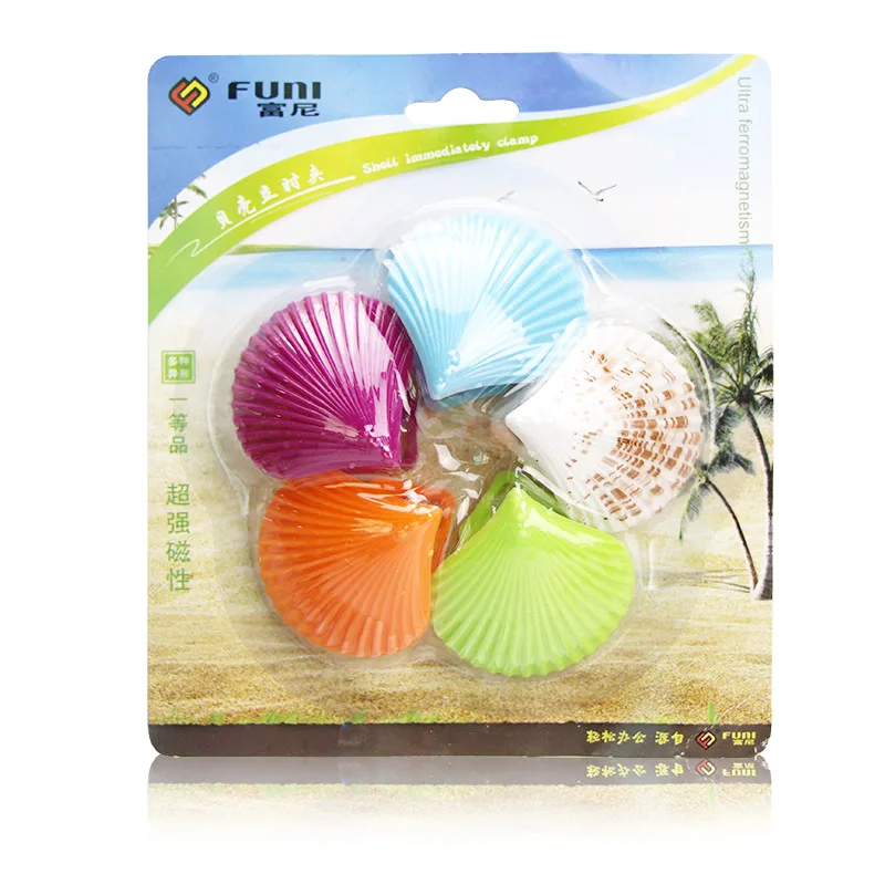 

White Board Magnet Shell Shape Magnetic Clip Ferrite Permanent Magnets Can be Used for School and Office 10pcs