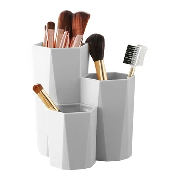

3 Lattices Cosmetic Make-up Brush Storage Box Makeup Nail Polish Cosmetic Holder Make Up Tools Pen Holder Rack Table Organizer