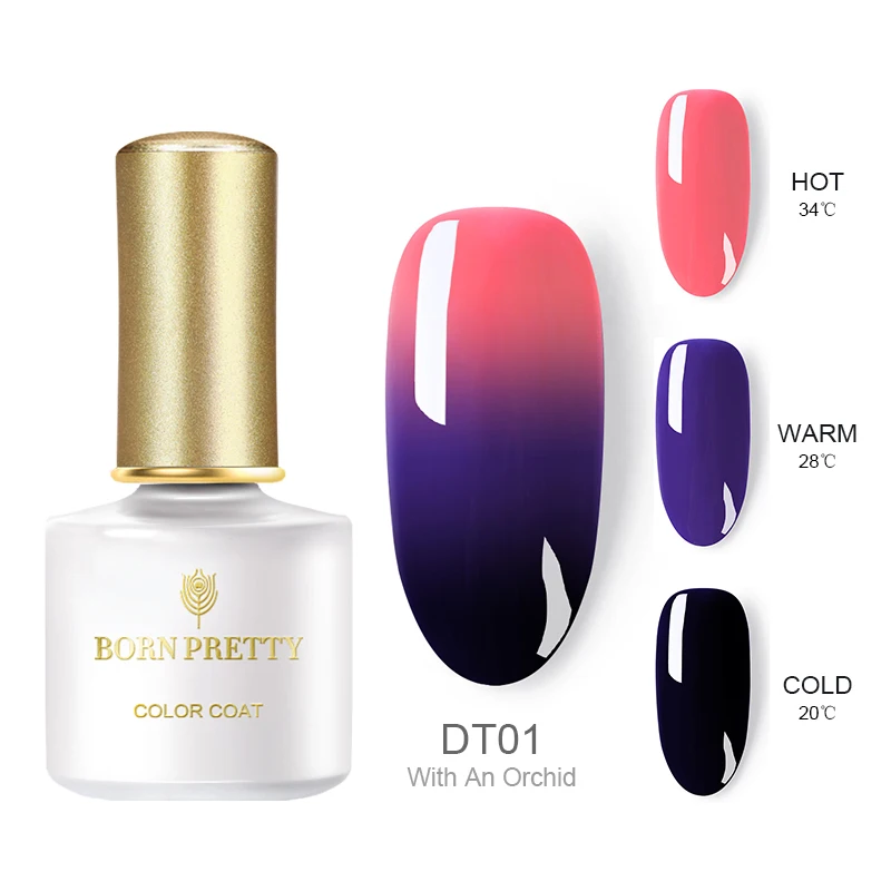 Гель лак BORN PRETTY для ногтей 6 мл 3 цвета|gel polish 10ml|temperature colornail gel |