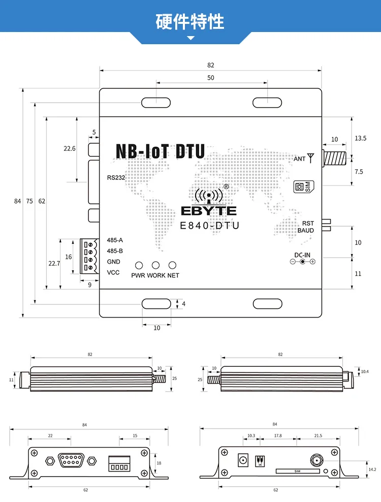 Телеком RS485 232 последовательный порт к Nb-iot Nbiot Dtu Rtu NB последовательный порт сервер Интернет вещей