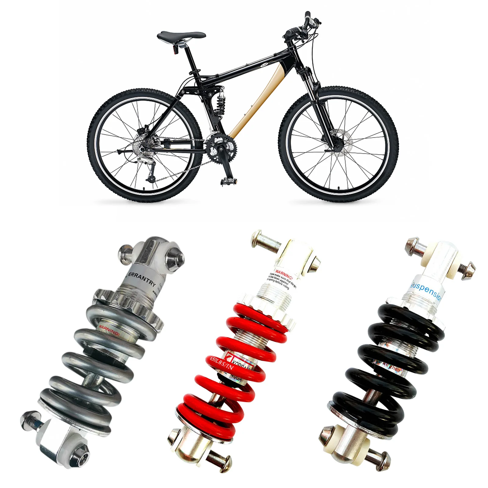 MAyouth Posteriore della Bici Ammortizzatori Molla in Acciaio Ammortizzatori Durevole Dispositivo di Sospensione Sella della Bicicletta con Clear Scala per MTB e Bici da Strada 