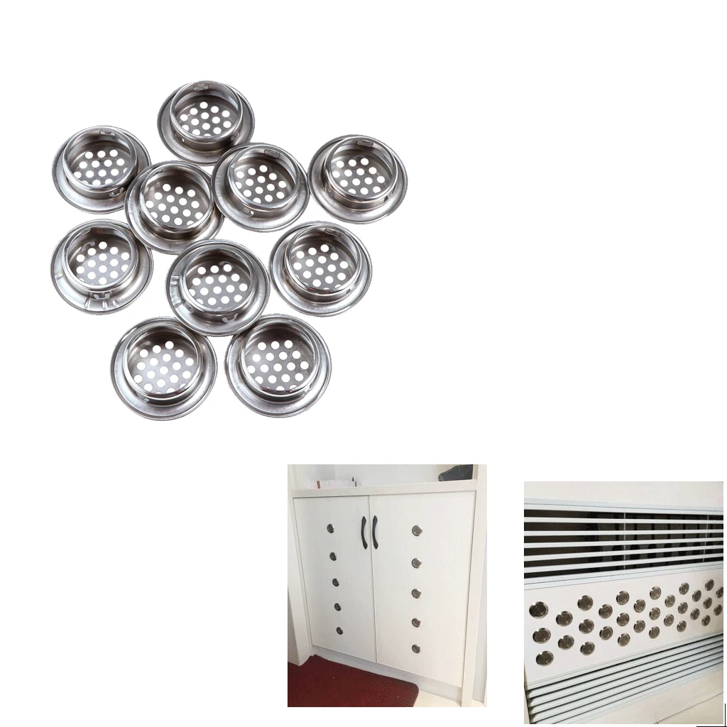 10 Pieces Housing Cover Stainless Steel Round Ventilation Hole Grid