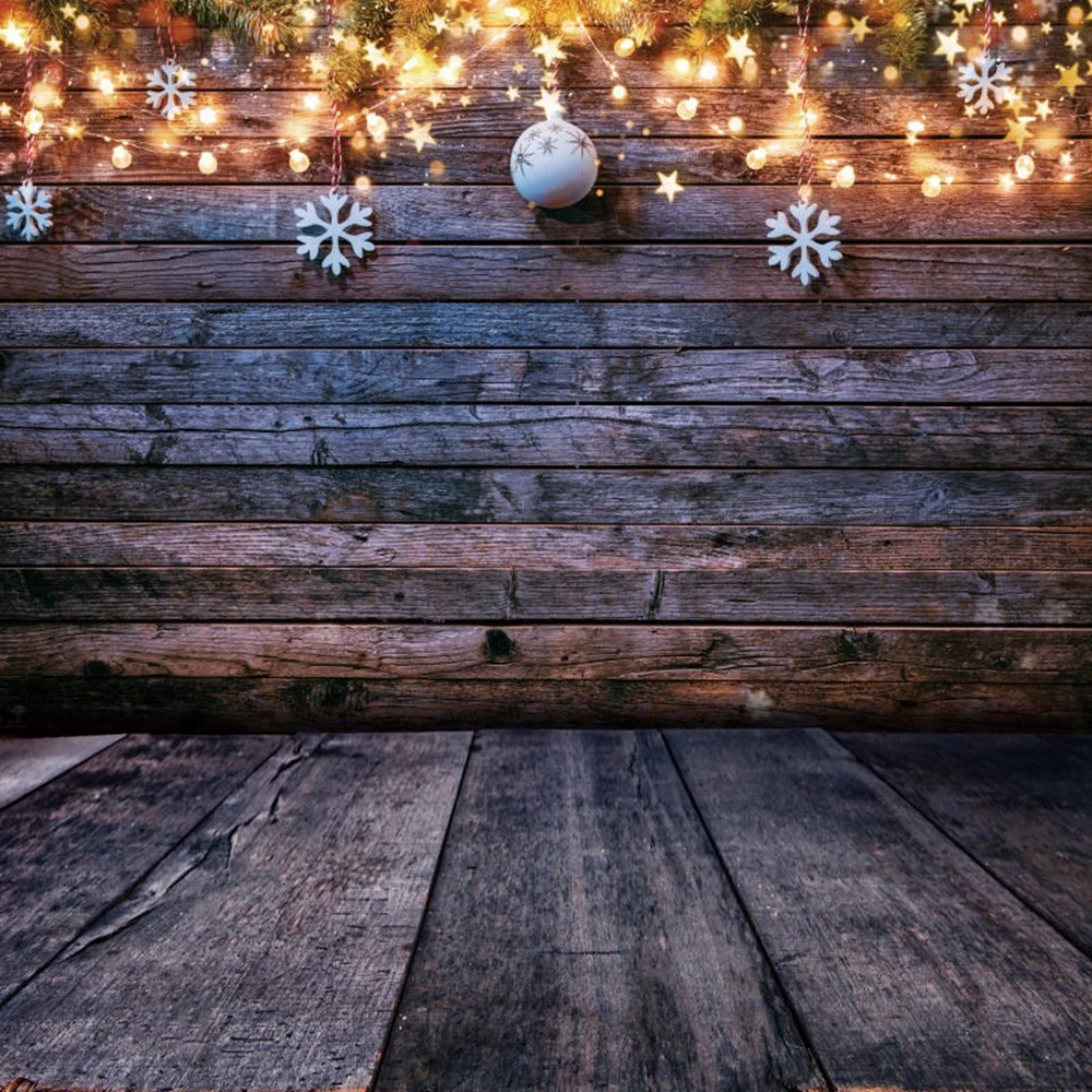Рождественский фон деревянная доска напольный светильник боке Блестящий Виниловый фон для фотосъемки для фотостудии Photophone Photozone