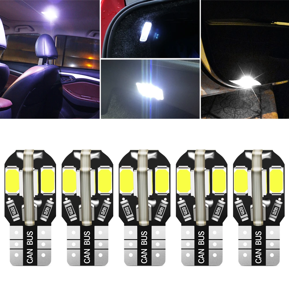 5x T10 LED W5W 2825 Interior Light Bulb For mitsubishi pajero outlander xl montero lancer triton