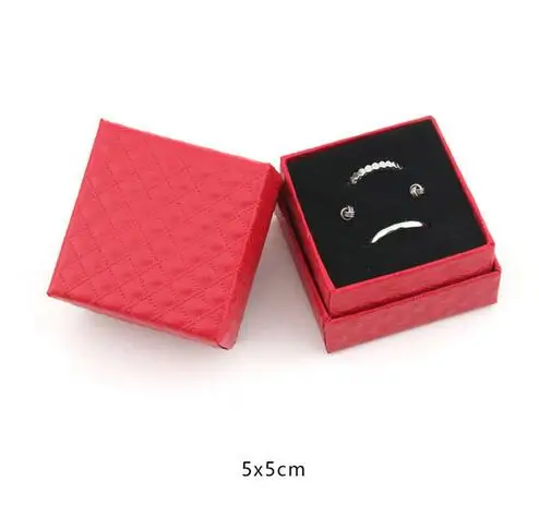 Новая шкатулка для украшений браслет серьги ожерелье кольцо коробки чехол подарочная упаковка для демонстрации ювелирных украшений Органайзер черный красный белый - Цвет: 5x5cm Red