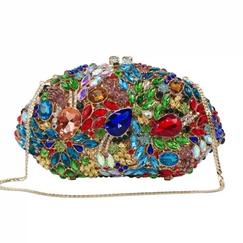 

Rhinestone Bag with Holes Metal Diamond Evening Bag Women's Banquet Dress Full Diamond Clutch Bag