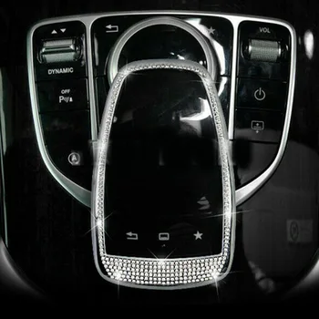 

Rhinestone Style Console Mouse Control Frame Trim Cover For Mercedes-Benz W205 Easy Installation With Adhesive Car Tape